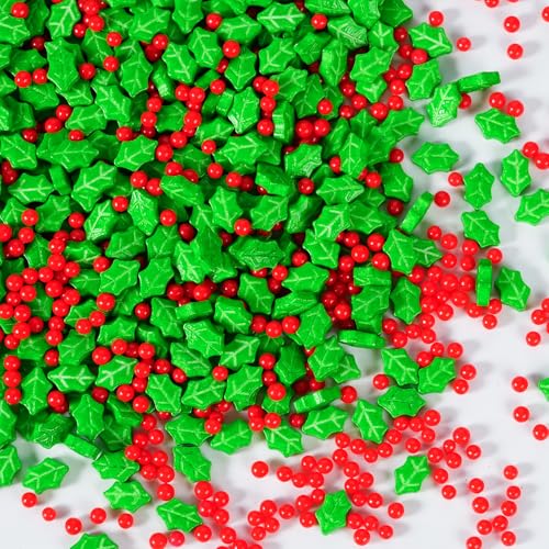 Décors Sucrés Noël 130g - Comestibles rouge & Vert avec Form