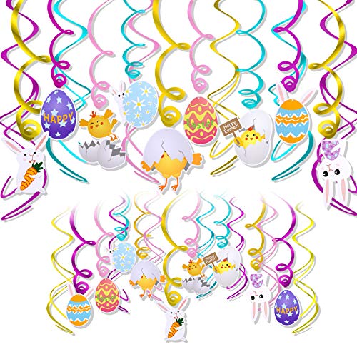 HOWAF Joyeuses Pâques Décorations à Suspendre, 30pcs Pâques