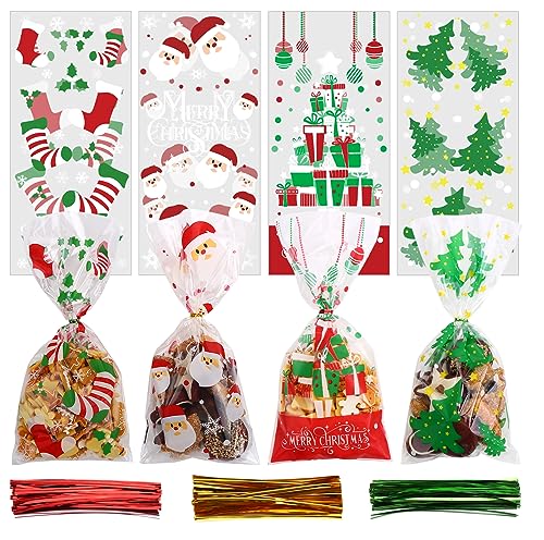 Sachets Cadeaux Noël Transparente 120pcs