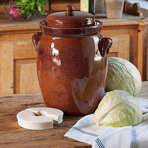 Pot à choucroute avec pierres lacto-fermentation traditionne
